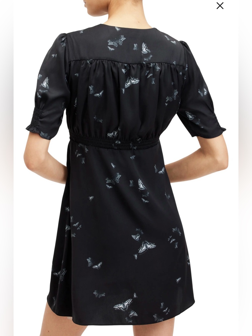 AllSaints | Butterfly Print Satin Mini Dress | US 12 - Picture 3 of 8